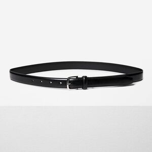 AritziaEssential Solid Brass Leather Belt Black/silver